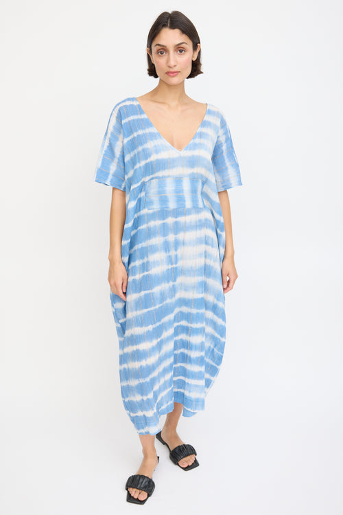 Horses Atelier Blue 
White Cotton Sparkly Dyed Kaftan