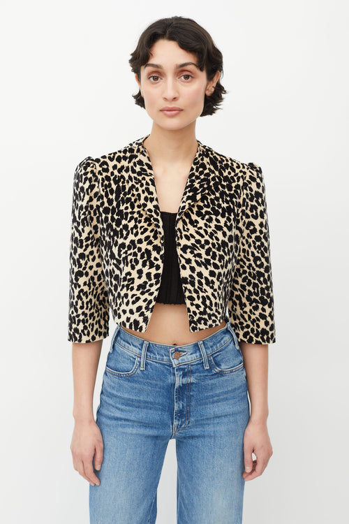 Horses Atelier Brown 
Black Print Cropped Jacket