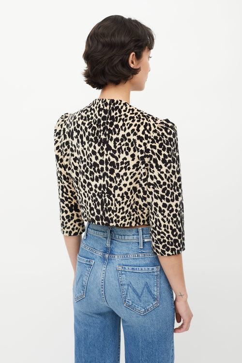 Horses Atelier Brown 
Black Print Cropped Jacket