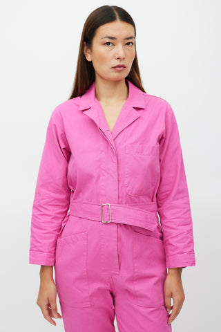 Horses Atelier Fuchsia Belted Three Pocket Jumpsuit