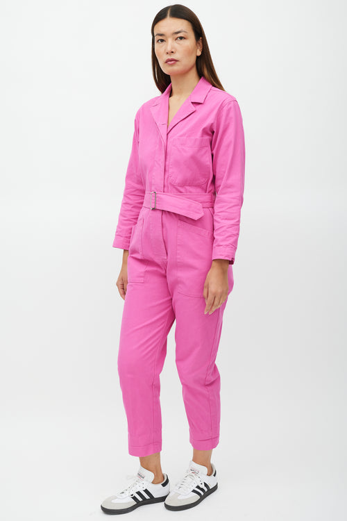 Horses Atelier Fuchsia Belted Three Pocket Jumpsuit