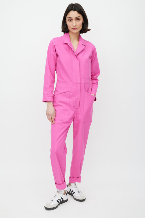 Horses Atelier Fuchsia Cotton Three Pocket Jumpsuit