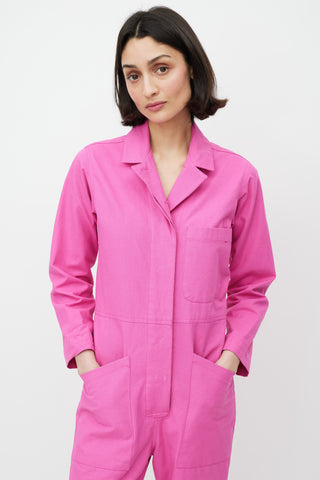 Horses Atelier Fuchsia Cotton Three Pocket Jumpsuit