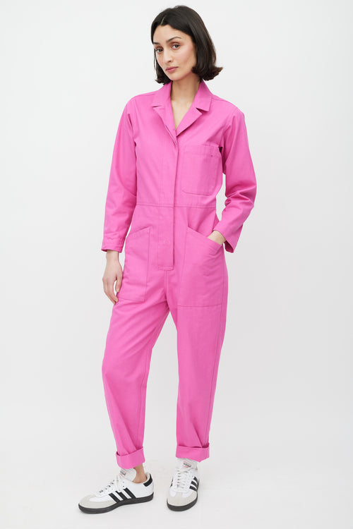 Horses Atelier Fuchsia Cotton Three Pocket Jumpsuit