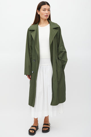 Horses Atelier Green Belted Two Pocket Trench Coat