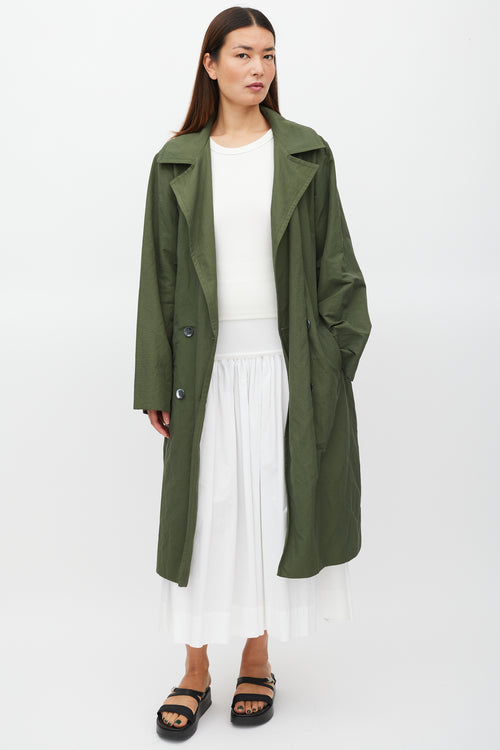 Horses Atelier Green Belted Two Pocket Trench Coat