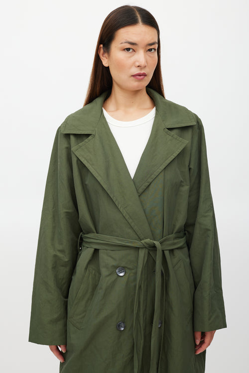 Horses Atelier Green Belted Two Pocket Trench Coat