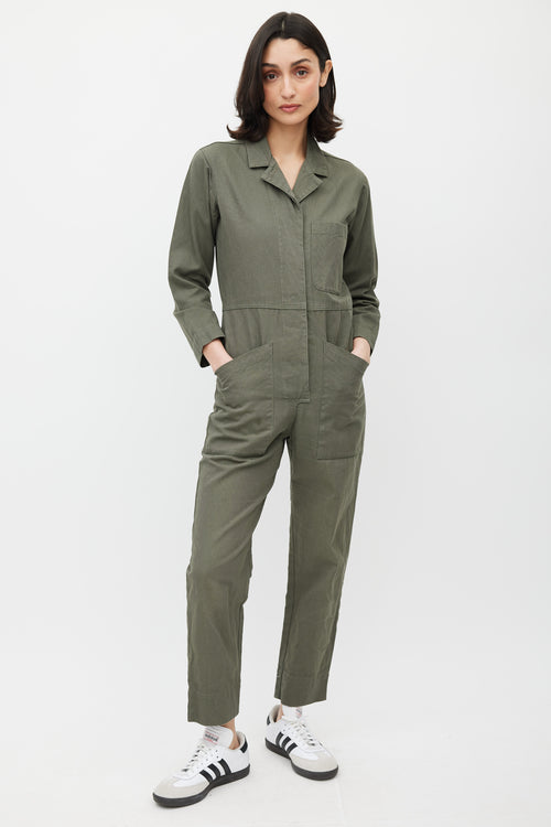 Horses Atelier Green Cargo Collared Jumpsuit