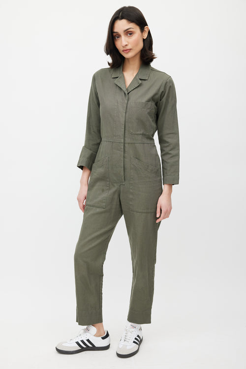 Horses Atelier Green Cargo Collared Jumpsuit