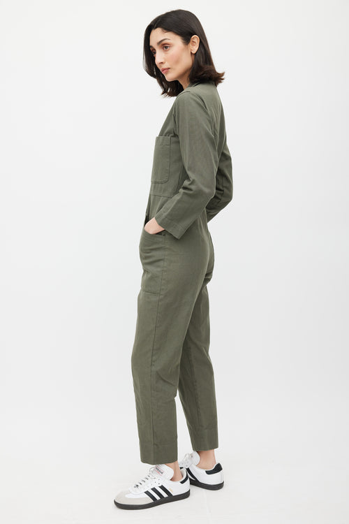 Horses Atelier Green Cargo Collared Jumpsuit