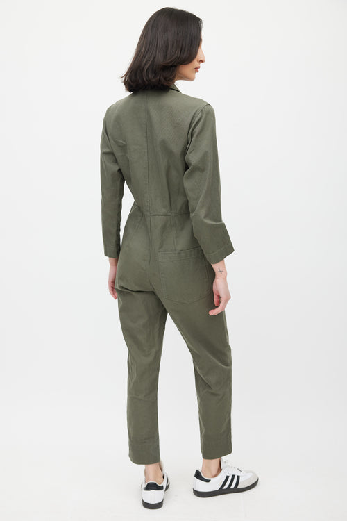 Horses Atelier Green Cargo Collared Jumpsuit