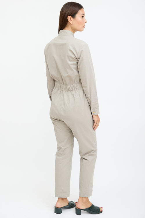 Grey 
Gold Zip Jumpsuit