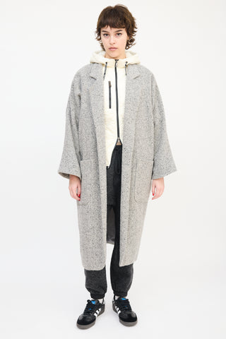 Horses Atelier Grey Wool Tweed Two Pocket Coat