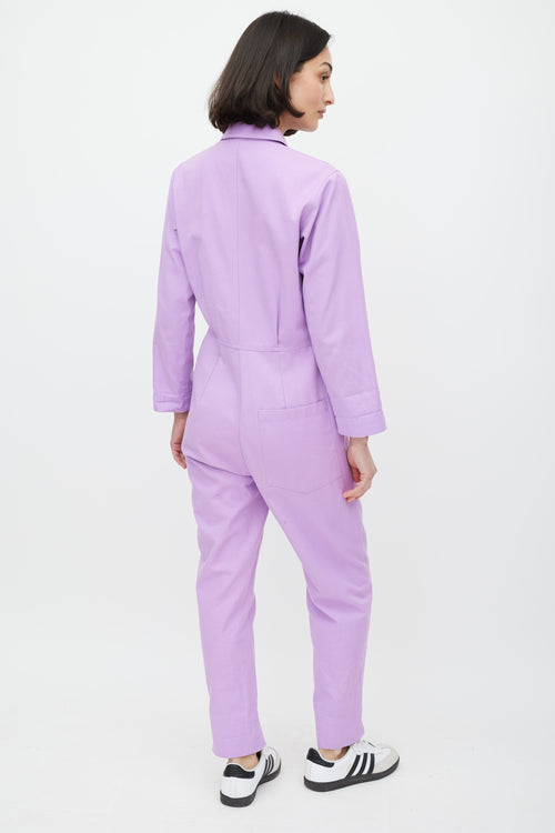 Horses Atelier Light Purple Cotton Three Pocket Jumpsuit