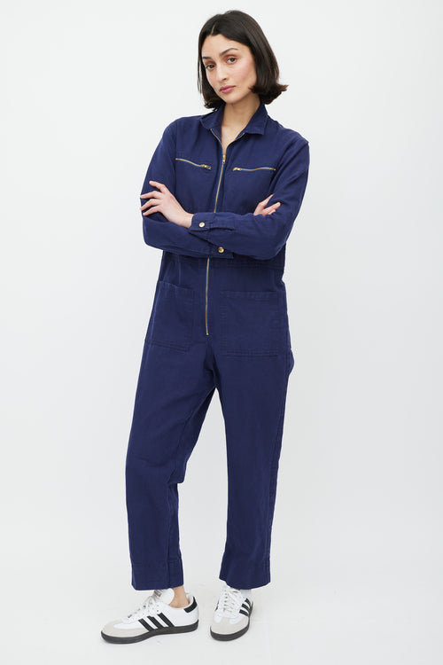 Horses Atelier Navy 
Gold Zip Jumpsuit