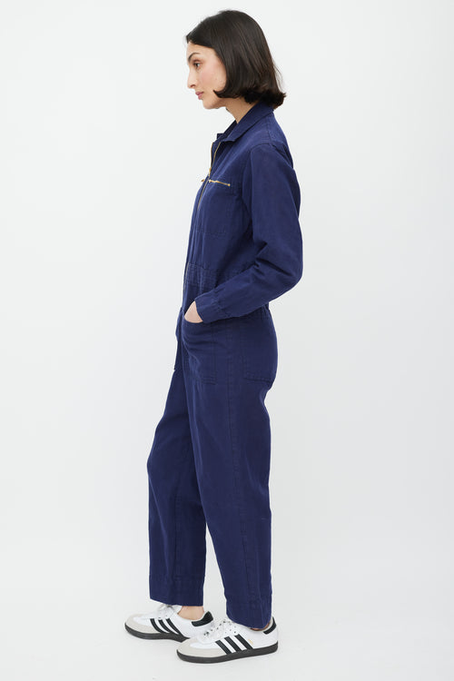 Horses Atelier Navy 
Gold Zip Jumpsuit