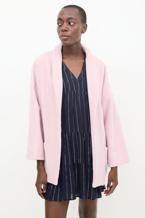 Horses Atelier Pink Fleece Shawl Blazer