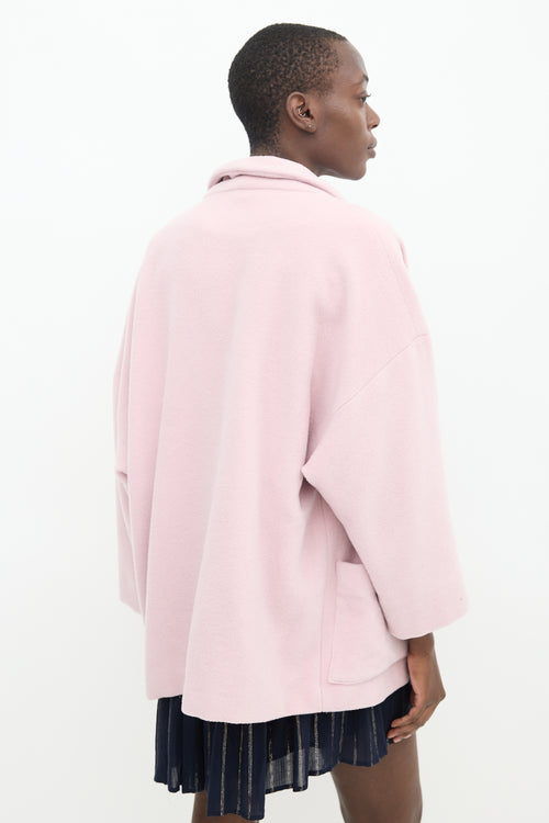 Horses Atelier Pink Fleece Shawl Blazer