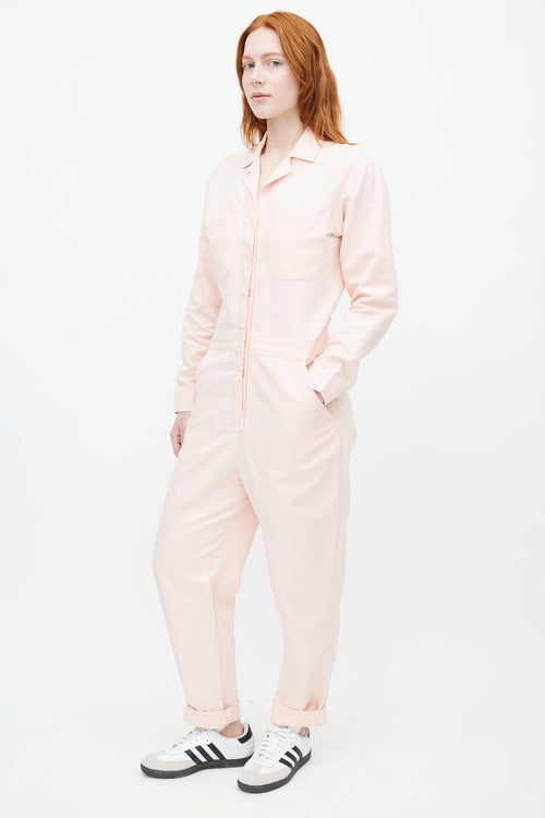 Horses Atelier Pink Linen Button Jumpsuit