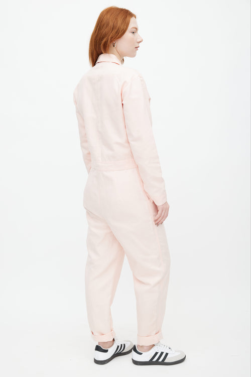 Horses Atelier Pink Linen Button Jumpsuit