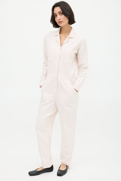 Horses Atelier Pink Linen Button Jumpsuit