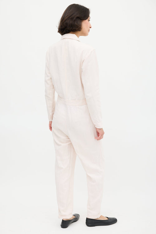 Horses Atelier Pink Linen Button Jumpsuit