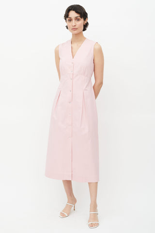 Horses Atelier Pink Pleated Tie Dress