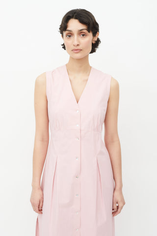 Horses Atelier Pink Pleated Tie Dress