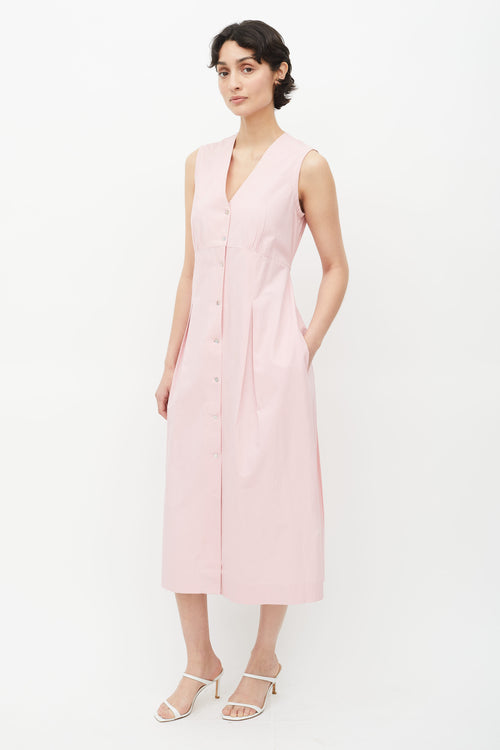 Horses Atelier Pink Pleated Tie Dress