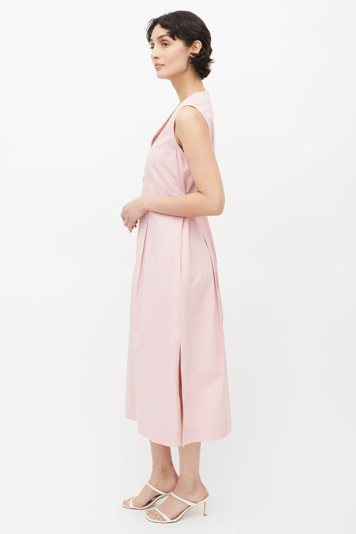 Horses Atelier Pink Pleated Tie Dress