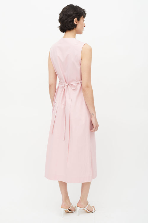 Horses Atelier Pink Pleated Tie Dress