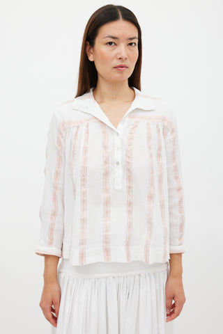 Horses Atelier White 
Pink Sparkly Striped Top