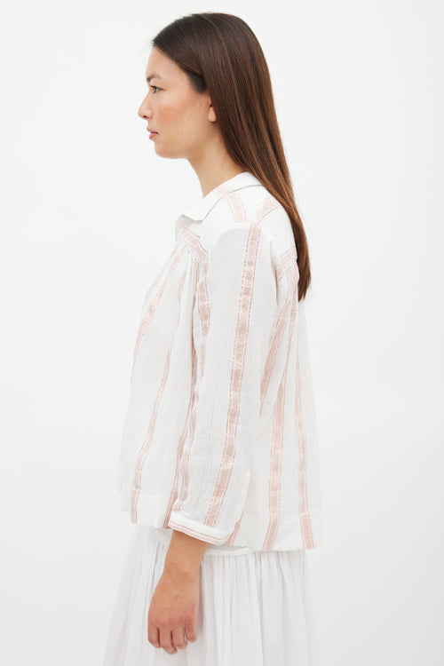 Horses Atelier White 
Pink Sparkly Striped Top