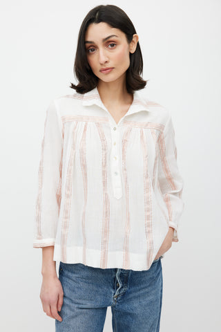 Horses Atelier White 
Pink Stripe Glitter Top