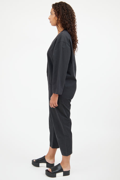 Horses Atelier Black Long Sleeve V Neck Jumpsuit