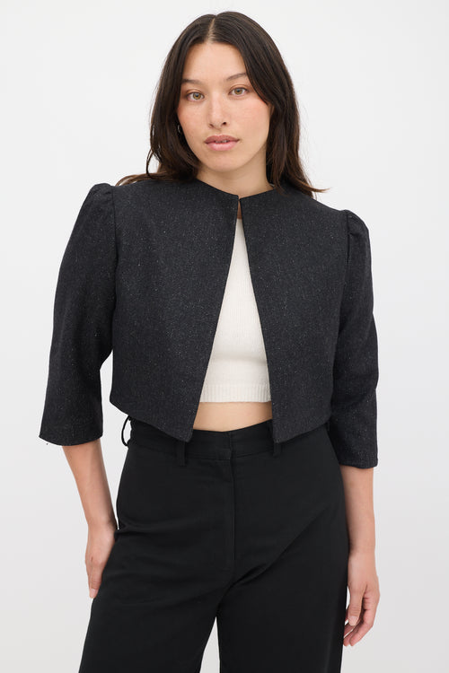 Horses Atelier Black Wool Romy Three Quarter Sleeve Jacket