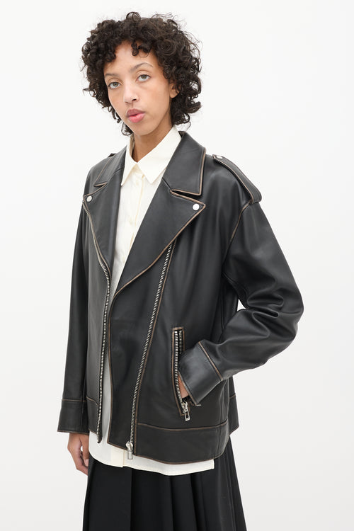 Hugo Boss Black Leather Moto Jacket