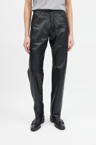 Hugo Boss Black Leather Five Pocket Pants