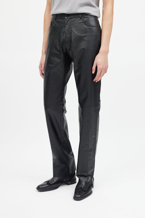 Hugo Boss Black Leather Five Pocket Pants