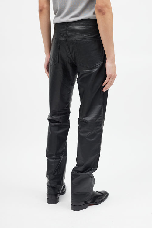 Hugo Boss Black Leather Five Pocket Pants