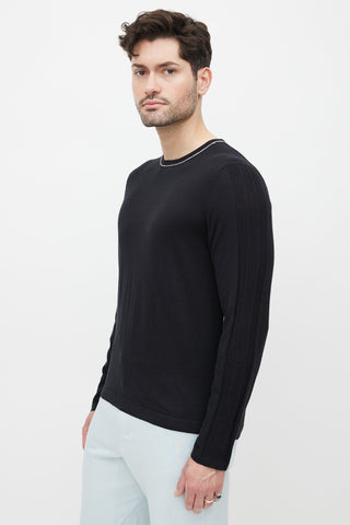 Hugo Boss Black Ribbed Knit Sweater