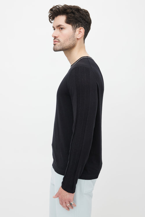 Hugo Boss Black Ribbed Knit Sweater