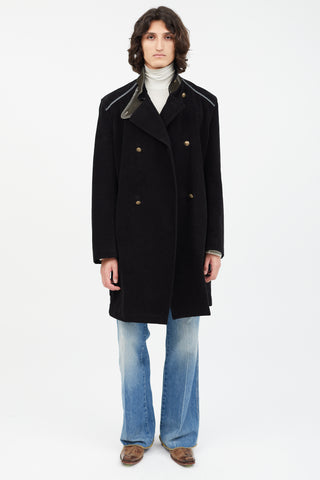 Hugo Boss Black Suede Double Breasted Coat