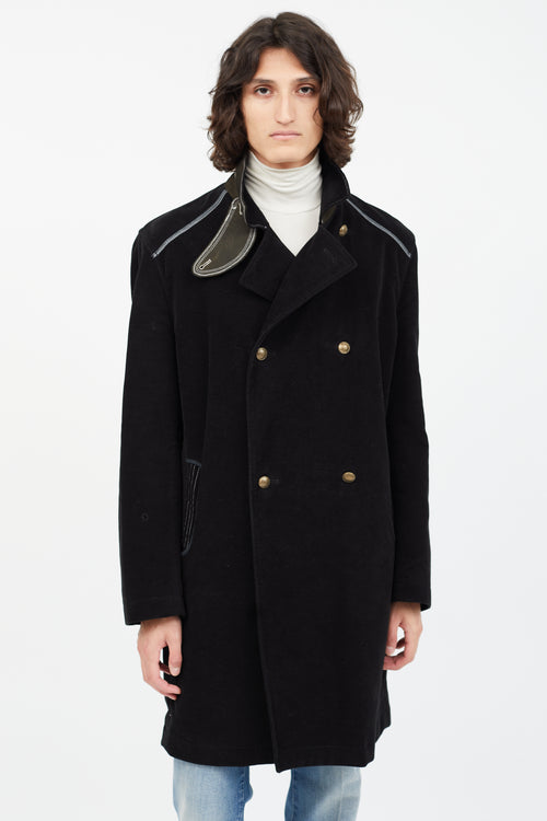 Hugo Boss Black Suede Double Breasted Coat