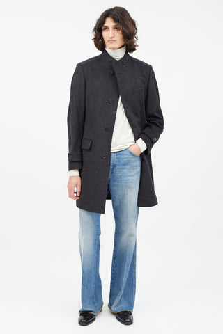 Hugo Boss Dark Grey Wool Coat