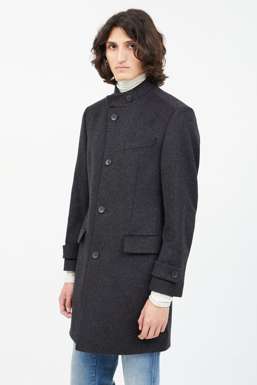 Hugo Boss Dark Grey Wool Coat