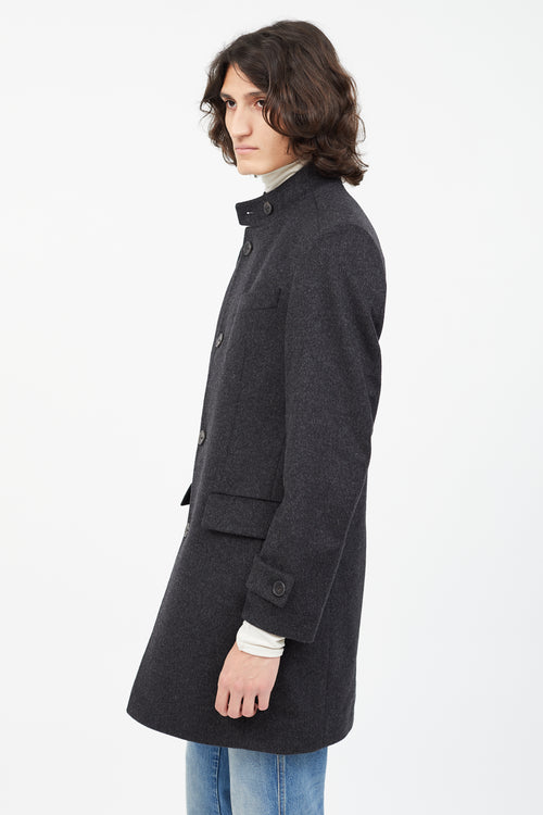 Hugo Boss Dark Grey Wool Coat