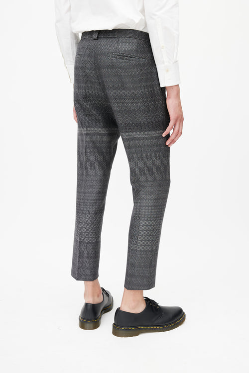 Hugo Boss Grey Wool Intarsia Blazer Pant Suit