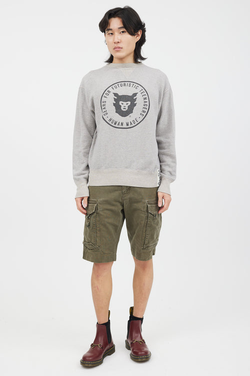 Homme Plissé Issey Miyake Grey Futuristic Teenagers Crewneck Sweater