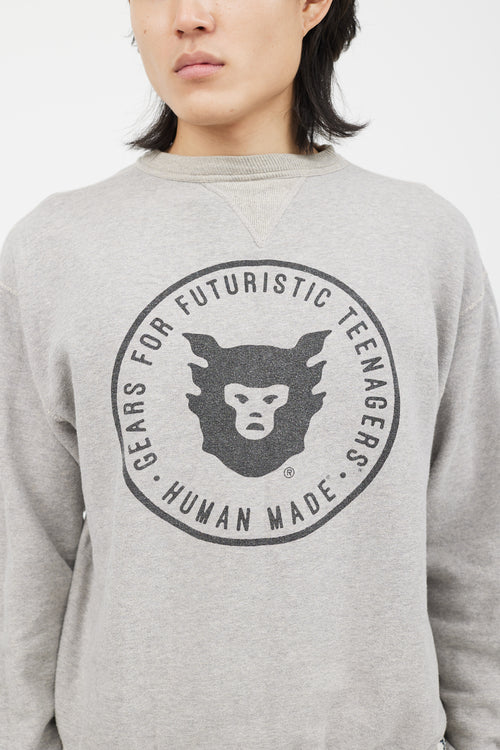 Homme Plissé Issey Miyake Grey Futuristic Teenagers Crewneck Sweater